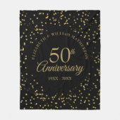 50. Goldene Hochzeit Jubiläum Schwarz und Gold Fleecedecke (Vorderseite)