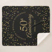 50. Goldene Hochzeit Jubiläum Schwarz und Gold Sherpadecke (Vorderseite (Horizontal))