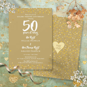 50. goldene Hochzeit Mr Mrs Right Lustig Einladung