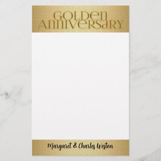 50. Goldene Hochzeit - Name Briefpapier (Vorderseite)