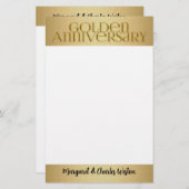 50. Goldene Hochzeit - Name Briefpapier (Vorne/Hinten)