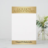50. Goldene Hochzeit - Name Briefpapier (Stehend Vorderseite)