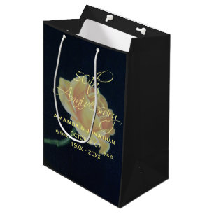 50. goldene Hochzeit Rose Mittlere Geschenktüte