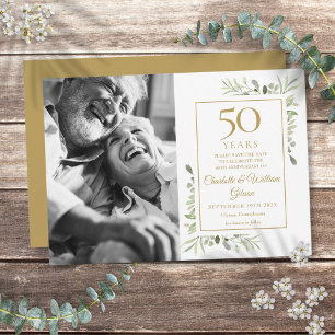 50. goldene Hochzeitsjubiläum Grün Foto Save The Date
