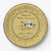 50. Goldene Hochzeitspulplatte Pappteller (Vorderseite)