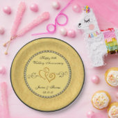 50. Goldene Hochzeitspulplatte Pappteller (Party)