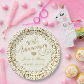 50. Goldene Hochzeitspulplatte Pappteller (Party)