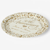 50. Goldene Hochzeitspulplatte Pappteller (Schrägansicht)