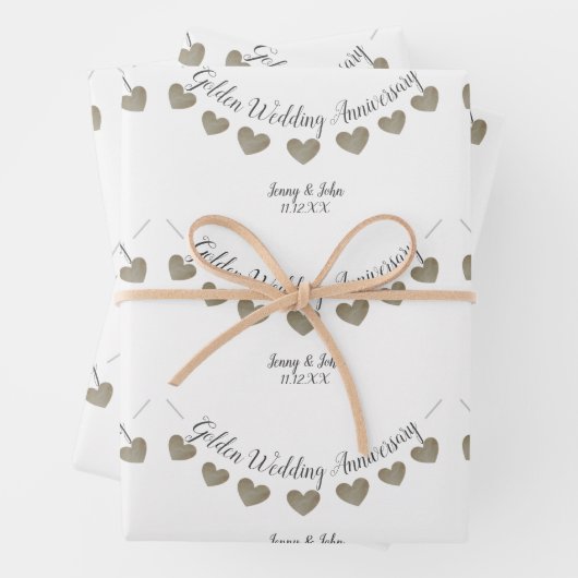 50. Goldene Hochzeitssandlung Geschenkpapier Set (Beispiel)