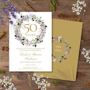 50. goldene Hochzeitstag Blumenschmuck Save The Date