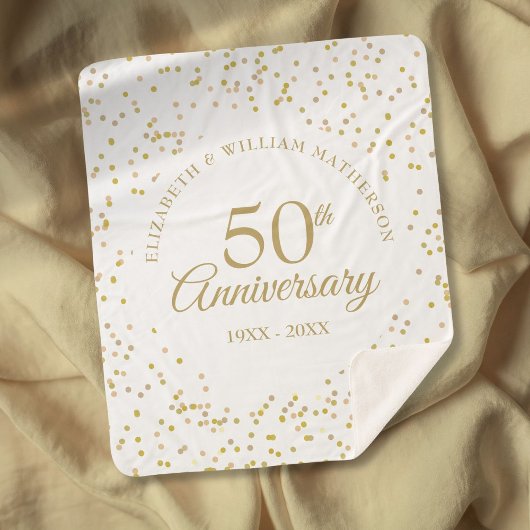 50. Goldene Hochzeitstag Chic Gold Confetti Sherpadecke