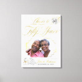 50. Goldene Hochzeitstag Foto Gold Rose Leinwanddruck