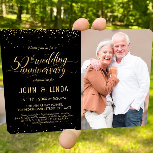 50. Goldene Hochzeitstag Foto Party Einladung