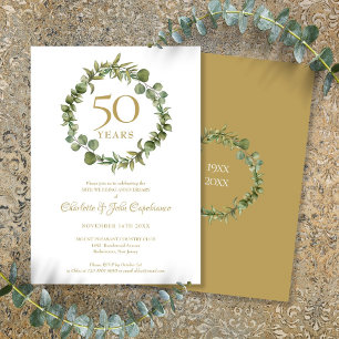 50. goldene Hochzeitstag Grün-Gewinde Einladung
