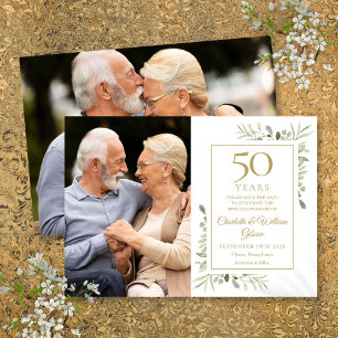 50. goldene Hochzeitstag Grüne 2 Fotos Save The Date