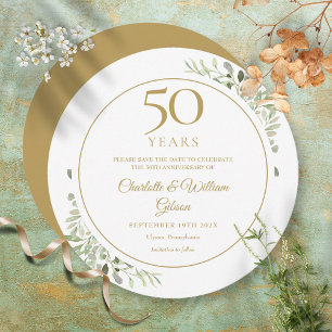 50. goldene Hochzeitstag-Grünkreis Save The Date