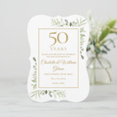 50. goldene Hochzeitstag-Grünpflanzen Save The Date (Stehend Vorderseite)
