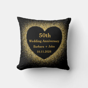 50. goldene Hochzeitstag Herz Kissen