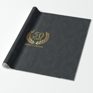 50. goldene Hochzeitstag individuell anpassbar Geschenkpapier
