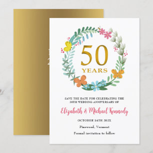 50. goldene Hochzeitstag-Jubiläum  Karte zur Vorab