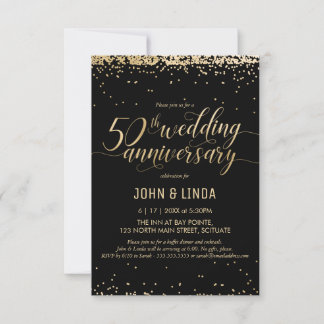 50. goldene Hochzeitstag-Party Einladung