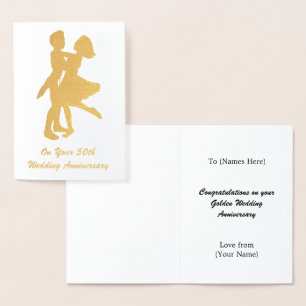 50. (goldene) Hochzeitstag - Personalisiert Folienkarte
