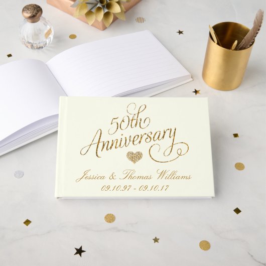 50. goldene Hochzeitstage Gästebuch (Vorderseite Offen)