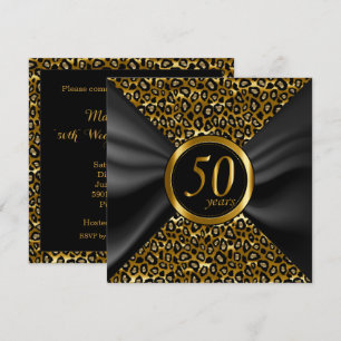 50 goldene Jahre mit Black Satin Einladung