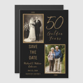 50 Goldene Jahre Save the Date dünne Magnetkarte Magneteinladung (Vorne/Hinten)
