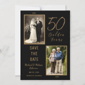 50 Goldene Jahre Save the Date dünne Magnetkarte Magneteinladung (Vorderseite)