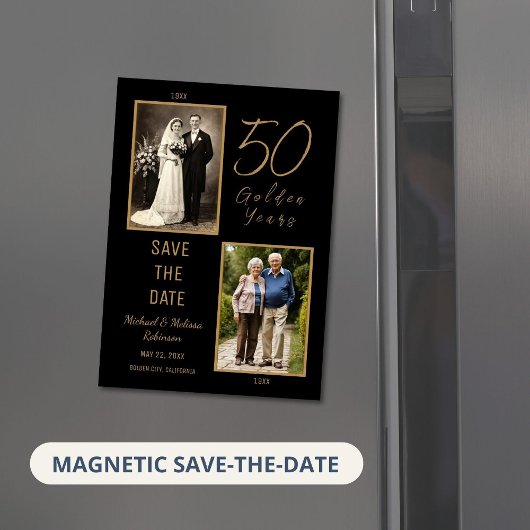 50 Goldene Jahre Save the Date dünne Magnetkarte Magneteinladung