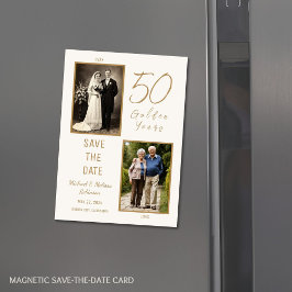 50 Goldene Jahre Save the Date Elfenbeinmagnetikka Magneteinladung