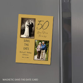 50 Goldene Jahre Save the Date Gold Magnetkarte Magneteinladung