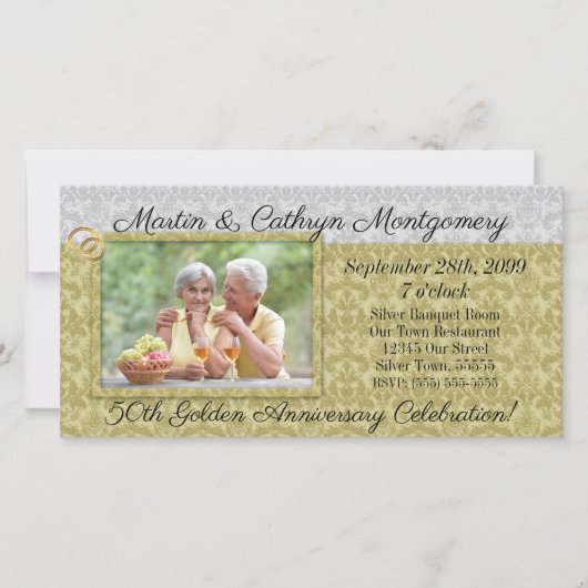 50. Goldene Jahrestags-Einladungs-Foto-Karte (Vorderseite)