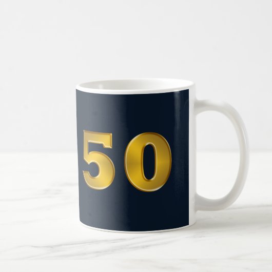 50. Goldene Jahrestags-GeburtstagTassen oder Kaffeetasse (Rechts)