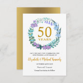 50. Goldene Jubiläumskarte Save the Date (Vorne/Hinten)