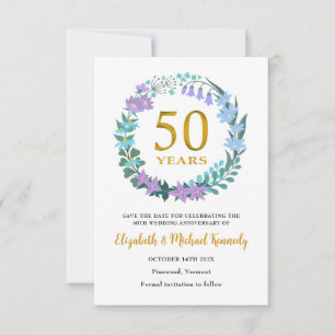50. Goldene Jubiläumskarte Save the Date