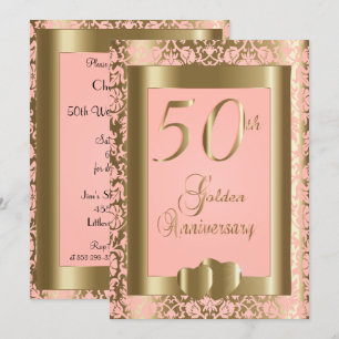 50. Goldene und Rosenhochzeit-Jubiläum Einladung