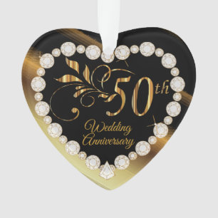50. Goldener Hochzeitstag-Andenken-Entwurf Ornament
