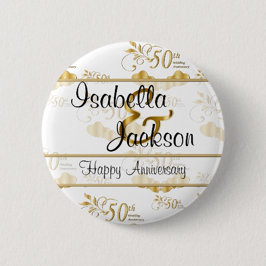 50. Goldener Hochzeitstag Button (Vorderseite)