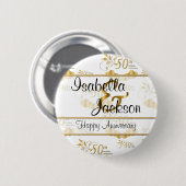 50. Goldener Hochzeitstag Button (Vorne & Hinten)