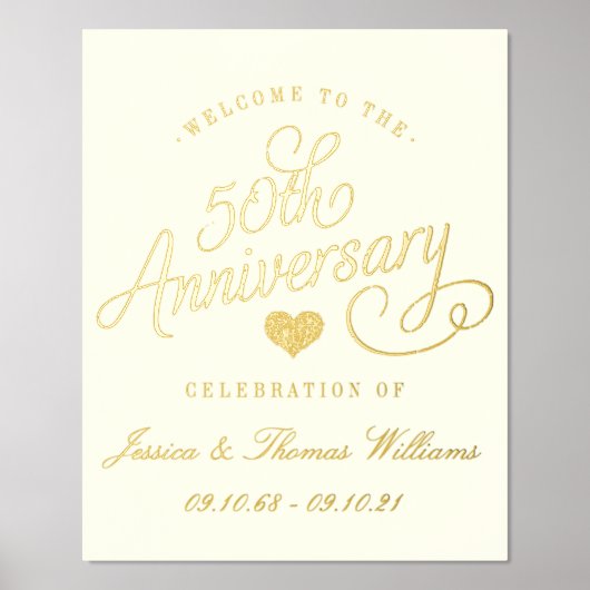 50. Goldener Hochzeitstag Foliendrucke (Vorderseite)