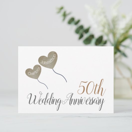 50. Goldener Hochzeitstag Goldklosett RSVP Karte (Stehend Vorderseite)