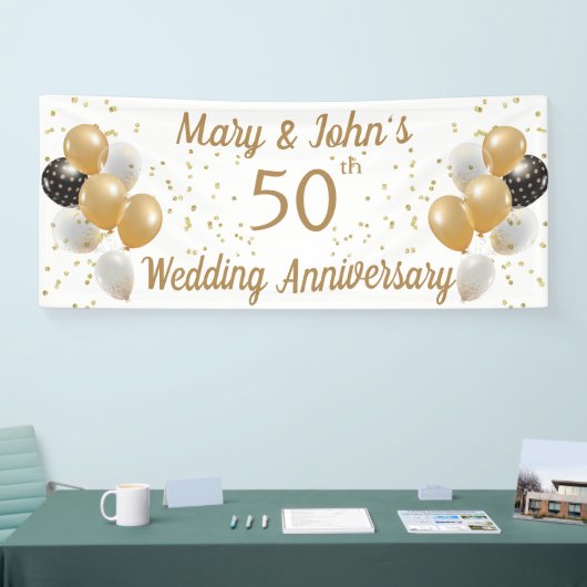 50. Goldener Hochzeitstag, Paarname Banner (Messe)