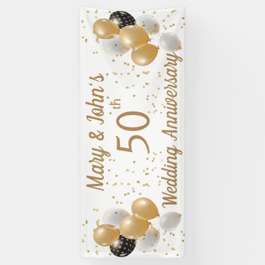 50. Goldener Hochzeitstag, Paarname Banner (Vertikal)