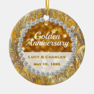 50. Goldener Hochzeitstag Weihnachtskuchen Keramikornament