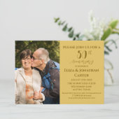 50. Goldener Jubiläum Überraschung Party Glitzer Einladung (Stehend Vorderseite)