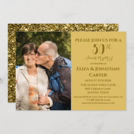 50. Goldener Jubiläum Überraschung Party Glitzer Einladung