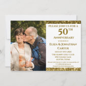 50. Goldener Jubiläum Überraschung Party Glitzer Einladung (Vorderseite)