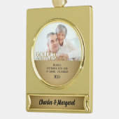 50. Goldener Jubiläumsdamaske mit Name-Foto Banner-Ornament Gold (Links)